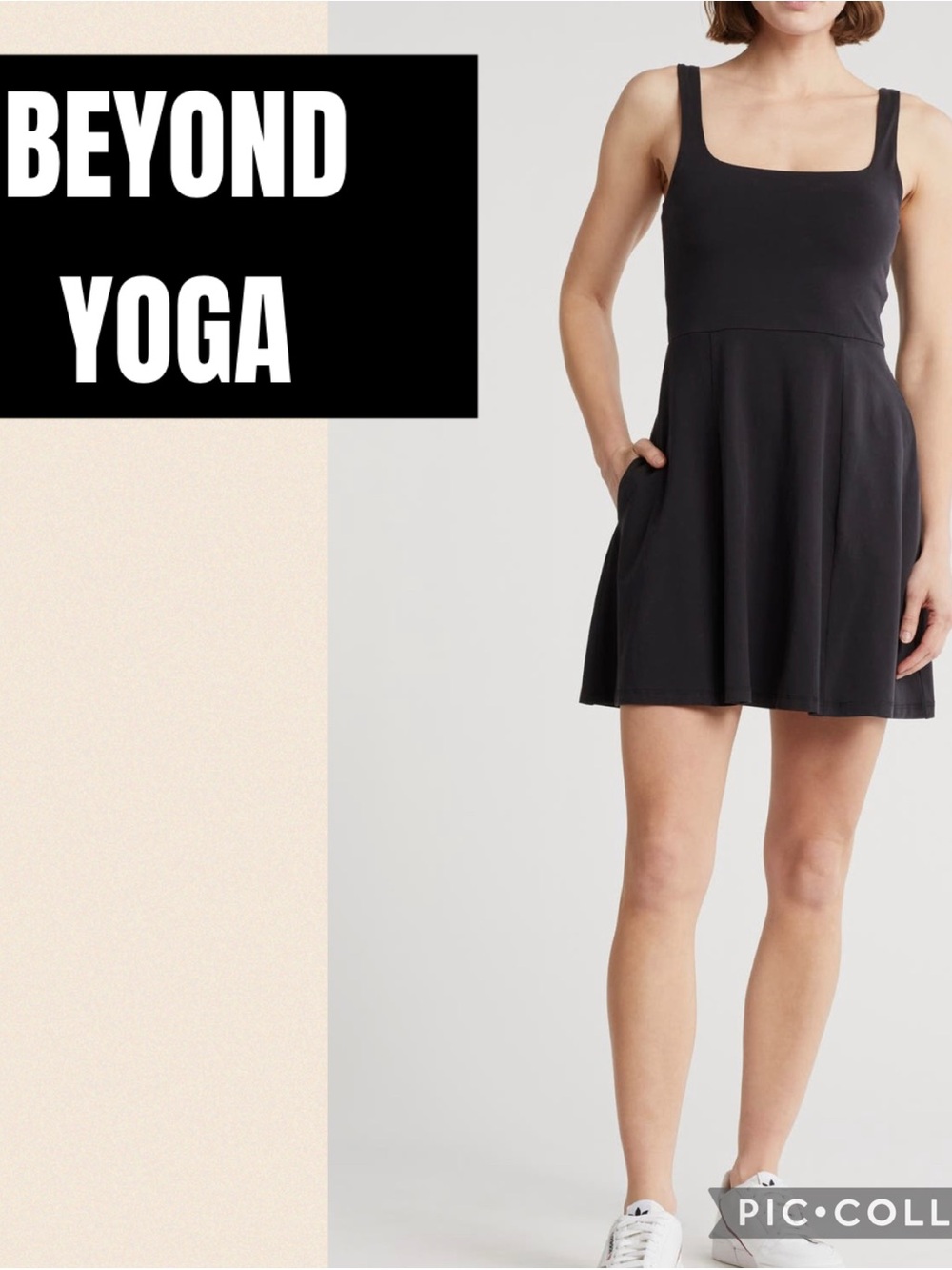 BEYOND YOGA Black Charmed Mini Dress Small